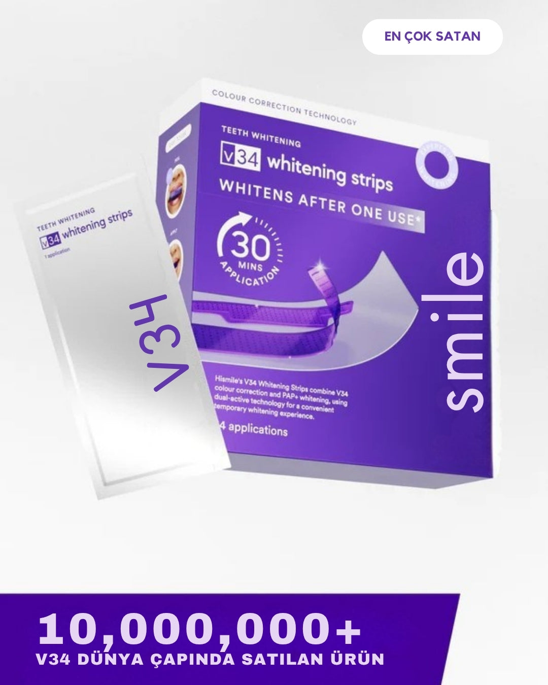 V34 SMILE™ Diş Beyazlatma Şeritleri